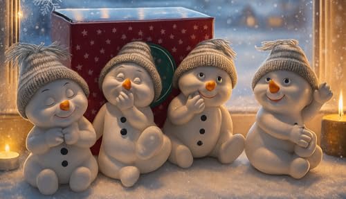 khevga Weihnachtsdeko Deko-Figuren Schneemann grau im 4er Maße...