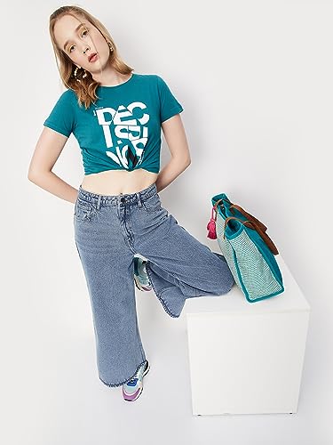 Image of Max Women's Cotton Regular Fit Round Neck Graphic T-Shirt