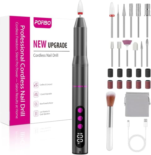 POFIBO Nagelfräser kabellos tragbare 35000 U/min Fräser Nägel & Acrylnägel