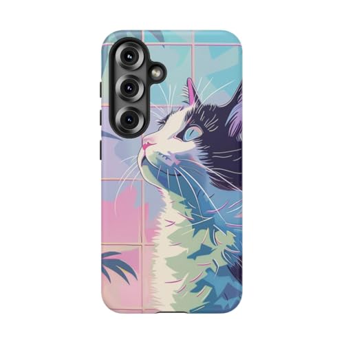 Coque Samsung S25 chat coloré pour éviter les rayures et les traces
