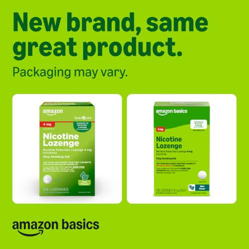 Amazon Basics Nicotine Polacrilex Lozenge, 4 mg (Nicotine), Mint Flavor, Stop Smoking Aid, 216 Count, (Previously Amazon Basic Care) - image 2