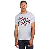  Marvel Herren Captain America Torn T-Shirt, Grey Heather, XXL