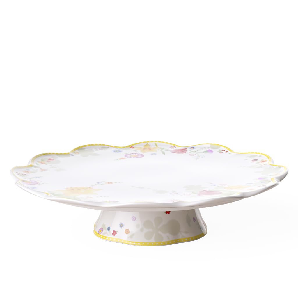 Villeroy & Boch Colourful – Spring Awakening Footed Cake Plate 33Cm, Cake Stand, Easter Decorations Home, Easter Gifts For Adults, Premium Porcelain