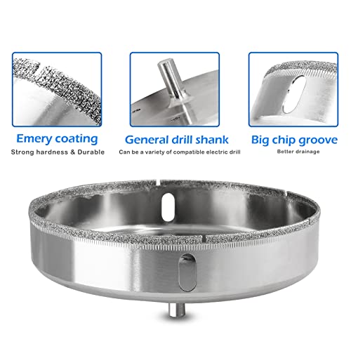 Image of Luomorgo 150mm /6 inch Diamond Hole Saw | 1.1 inch Cutting Depth, Diamond Drill Bits, For Glass Ceramic Marble Porcelain Tile, Granite Quartz Gemstone