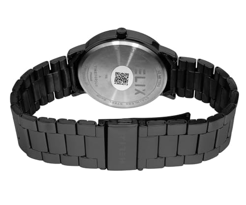 Image of Helix by Timex Analog Watch for Man with Green Round Dial & Black Stainless Steel Bracelet Band Water Resistant Men's Wrist Watches - TW053HG05
