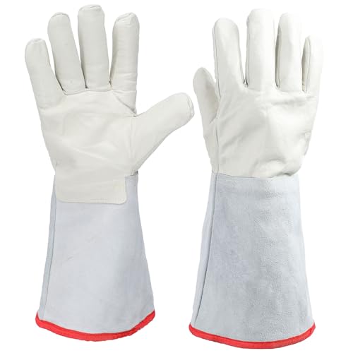 Mrisata Kryo-, Flüssigstickstoff-Schutzhandschuhe, Feste Kryo-, Trockeneis-, Schutzhandschuh für Flüssigstickstoff-Trockeneis, 40 Cm