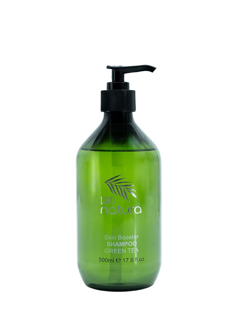 Lovo NaturaShampoo, Green Tea, 500ml, Natural Remineralizing Formula, For All Hair Types, Spa, Salon, Hotel Amenities Pump Bottle