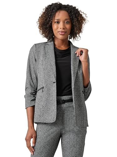 Kasper Women's Herringbone One Bttn Jacket W/Zipper Poc