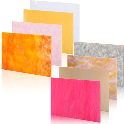 8 piezas de placas de plexiglás de colores 4x6 pulg 3mm