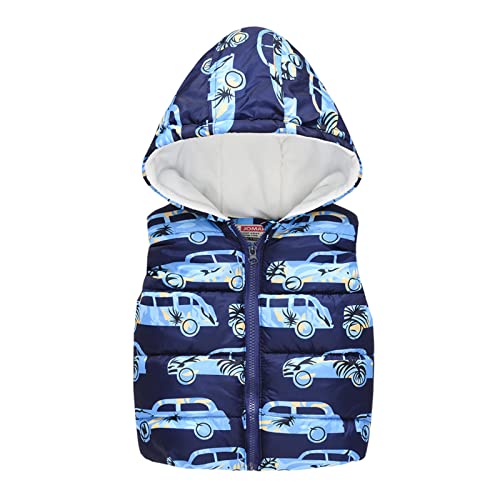 Toddler Boys Girls Winter Sleeveless Print Coat Hooded Jacket Thicken Windproof Zipper Warm 4t Toddler Girl Clothes