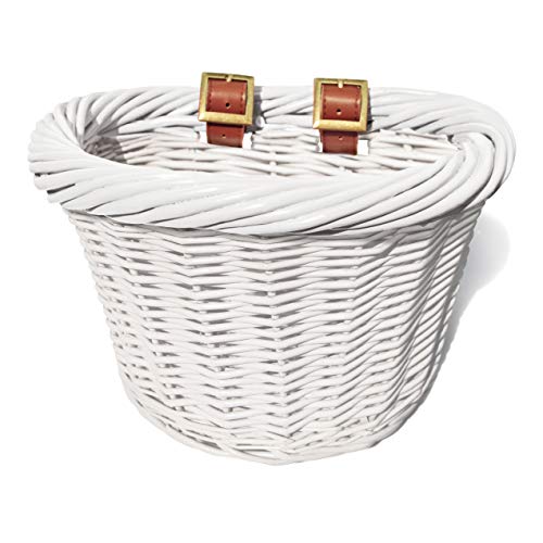 Colorbasket Junior Front Handlebar Wicker Bike Basket - White