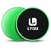 LYOU Exercise Sliders, Multi-Function Core Sliders: Dual Sided Exercise Disc for Enhancing Coordination of Whole Body, Perfect for Use on Carpet or Hard Floors (Green)