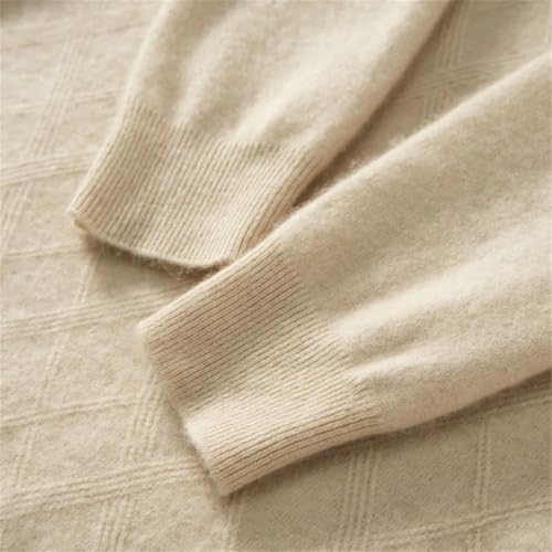 Men's Crewneck Cashmere Sweater Long Sleeve Pullover Casual Knit Texture Classic Jumpers Tops4