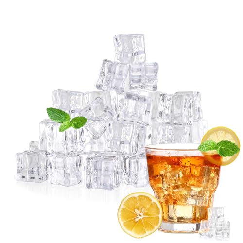 GUBEARE 100 PCS Fake Ice Cubes 0.7 Acrylic Fake Ice