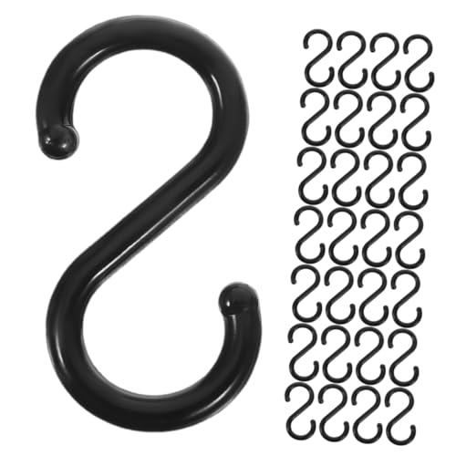 TOPPERFUN 200pcs S Hanger Hooks Kitchenware Hook Bird Feeders Hooks Hook for Supermarket S Hooks for Hanging Outdoor Hanging Hooks Hanging Plants Hooks Pan Hanger Hangers Black Pp