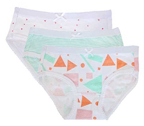 Feathers Girls Mod Print Tagless Briefs Underwear Super Soft Panties 3-Pack