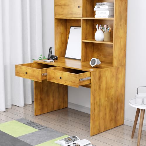 Image of Bniture Wooden Study Table for Home | Engineered Wood Study Table with 2 Drawers | Multi Purpose Computer Desk for Writing & Study | Laptop Table for Study Room & Office | Giant Wood