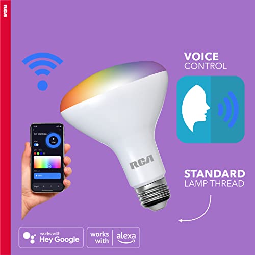 Rca Wifi Led Smart Light Bulb, 24-Pk | Indoor Flood Light, 9W (60W Equiv) Multicolor & White Led Light Bulb, Dimmable & Tunable Br30 Smart Bulb, Google & Alexa Light Bulb Compat, Control From Anywhere #TOP5