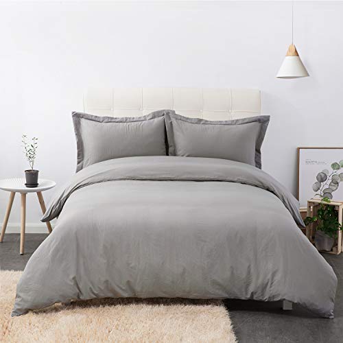 Bedsure Fundas Nórdicas Cama 90 Gris - Fundas Edredón Nórdico 150x220 cm con 1 Funda de Almohada 40x75cm - Microfibra Muy Suave...