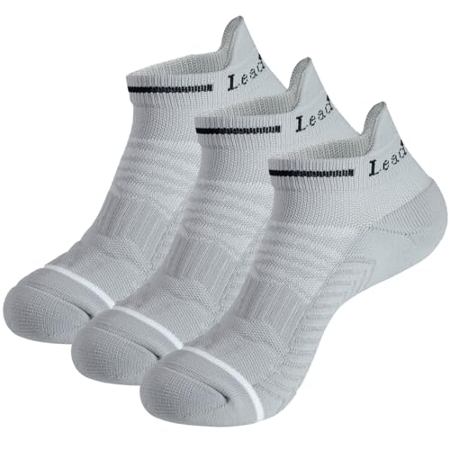 LeaderKing 3/6 Pairs of Unisex Ankle Compression Running Socks, Low-Cut Anti-Blister Socks for Hiking Sports