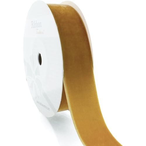 HBC 1" Velvet Ribbon 693 Antique Gold - 25 Yards