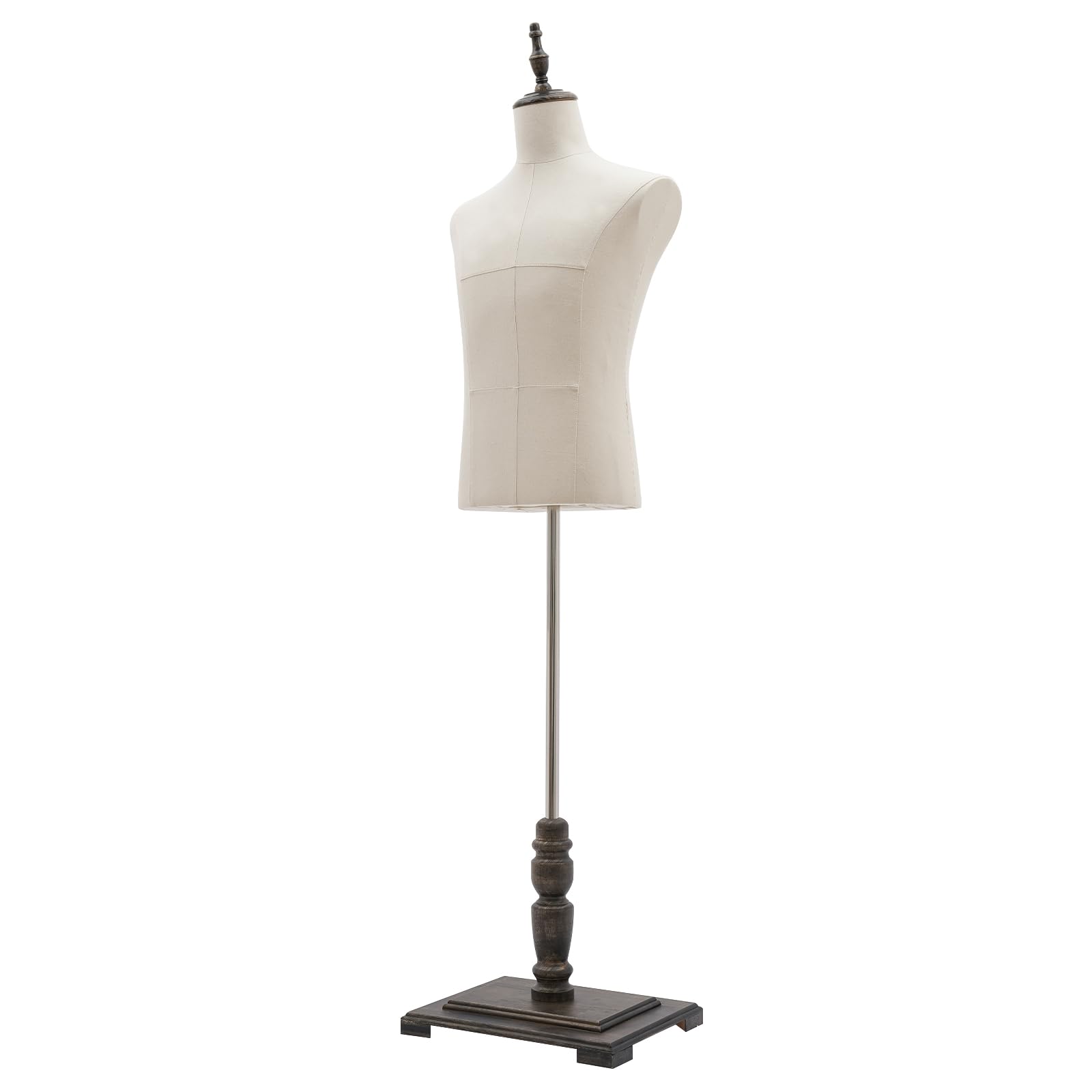 Modello manichino maschile beige con supporto, altezza regolabile, per negozi di abbigliamento, vetrine, centri commerciali 40 x 30 x 180 cm