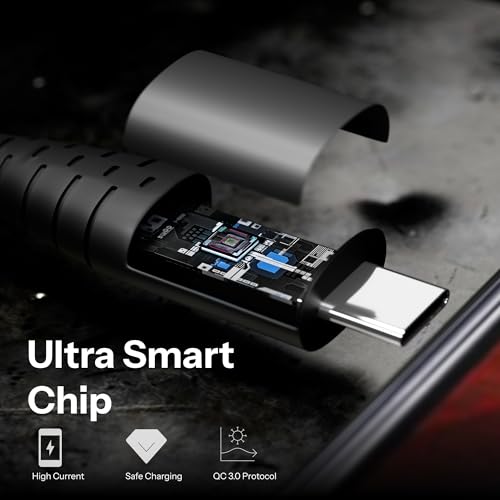 Image of Basesailor USB to Type C 60W /3A Braided Cable,Fast Charger Cable,Compatible for iPhone,Samsung,Oneplus,Nothing & Other Devices,Supports QC 2.0 /3.0 Charging with High Speed Data Transmission