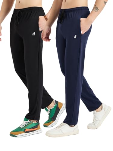 Image of Modeve Men Solid Cotton Blend Track Pant for Summer Pack of 2