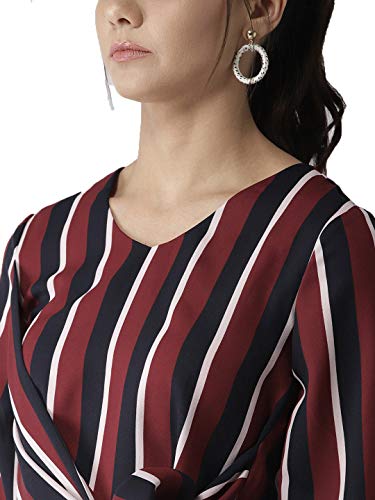 Image of Style Quotient Women Off-White & Black Striped Top