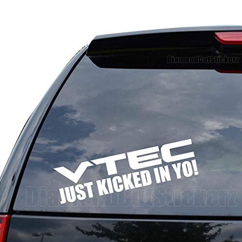 DiamondCutStickerz VTEC JUST Kicked in YO Japanese JDM Decal Sticker Car Truck Motorcycle Window Ipad Laptop Wall Decor - Size (05 inch / 13 cm Wide) - Color (Matte White)