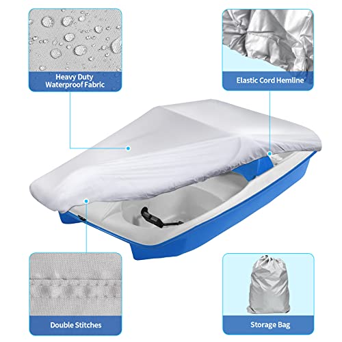 Icover Pedal Boat Cover, Fits 3 Or 5 Person Paddle Boat Water Proof Heavy Duty Boat Cover, Grey #TOP1