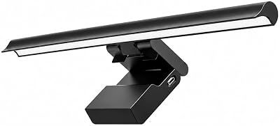 POWERSUP Computer Monitor Lamp LED Desk Lamp with Clamp Dimming Light 360° Gooseneck Fits Up to 30" Monitors Flicker-Free Lighting for Home Office
