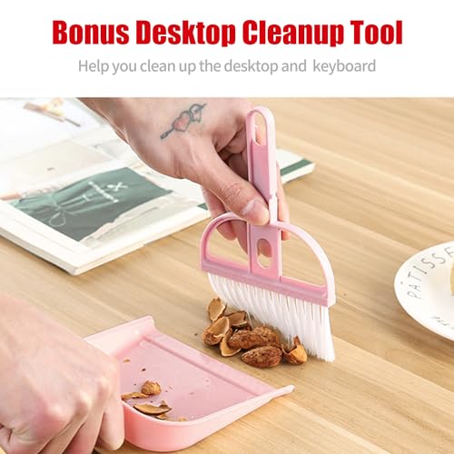 Broom and Dustpan Set with Long Handle, Windproof Stand Up Dustpan with Broom Combo for Home Kitchen Room Office Lobby Floor Use (Red&Black, 45.3IN)