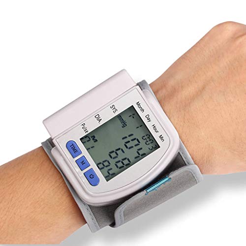 HONGER Wrist Blood Pressure Monitor for Home,LCD Wrist Bp Blood Pressure Monitor Pulse Rate Fitness Blood Pressure Tonometer Cuff Automatic Health Monitor,Large