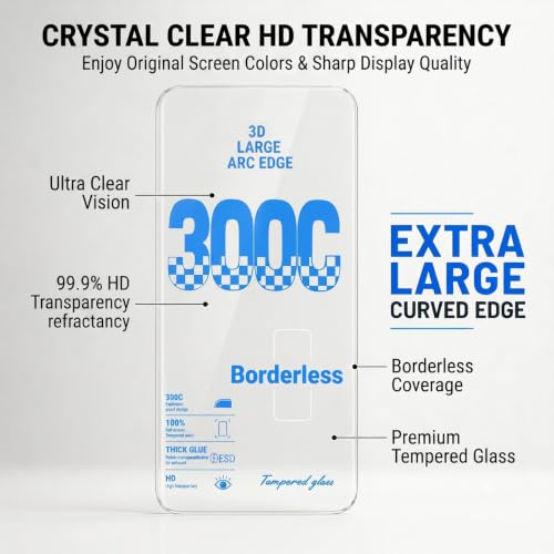 Image of ArmourPro 3D Borderless Tempered Glass for Poco C71, Poco C75 and Poco M7, Set of 2 HD Clear Screen Protectors with 3D Curved Edges, 9H Hardness, Oleophobic Coating, Case Friendly