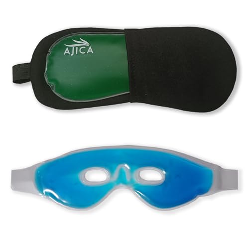 Image of Aqua Ice Face & Eye Cooling Gel Pad and Aloe Vera Gel Mask Ice Pack for Face and Eye Patches Remove Dark Circles, Fatigue Cool Eyes Patch Pads Eye Care | Facial Skin Refresh Face Mask for Hot & Cold Therapy (Aloe Eye Cooling Pad, Blue Hole Eye Mask)