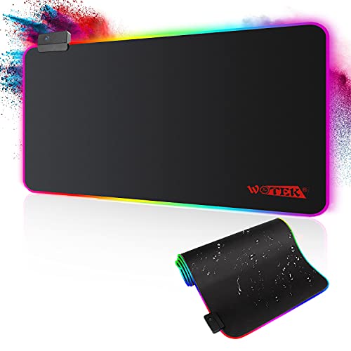 Gaming Mousepad RGB Mauspad 800x300 XXL Gaming Mauspad groß mit 14 Beleuchtungs Modi Wasserdicht Anti Rutsch für Computer PC Professionelle Gamer