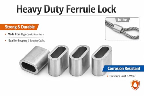 Image of Ferrule Lock for Gym Machine Cable & Wire Rope (Pack of 4)