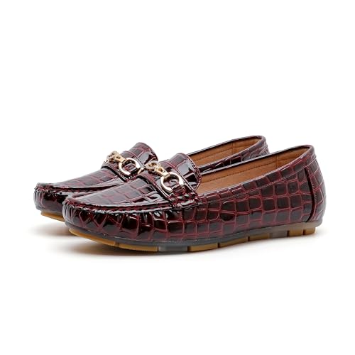 Image of Women's Business Loafers Work Casual Flats Shoes Lightweight Penny PU Leather Slip On Walking Shoes