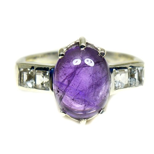 Bague améthyste argent sterling fait main : l'éclat unique d'un bijou artisanal en véritable cabochon