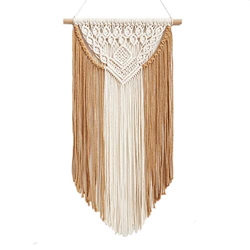 Achart Macrame Wall Hanging Tapestry Home Decor Wall Art Boho Chic Wall Hanging Bohemian Wall Tapestry Boho Woven Craftmanship Wall Pediments Wall Decor Handmade 13.8'' x 23.6'' (Coffee)