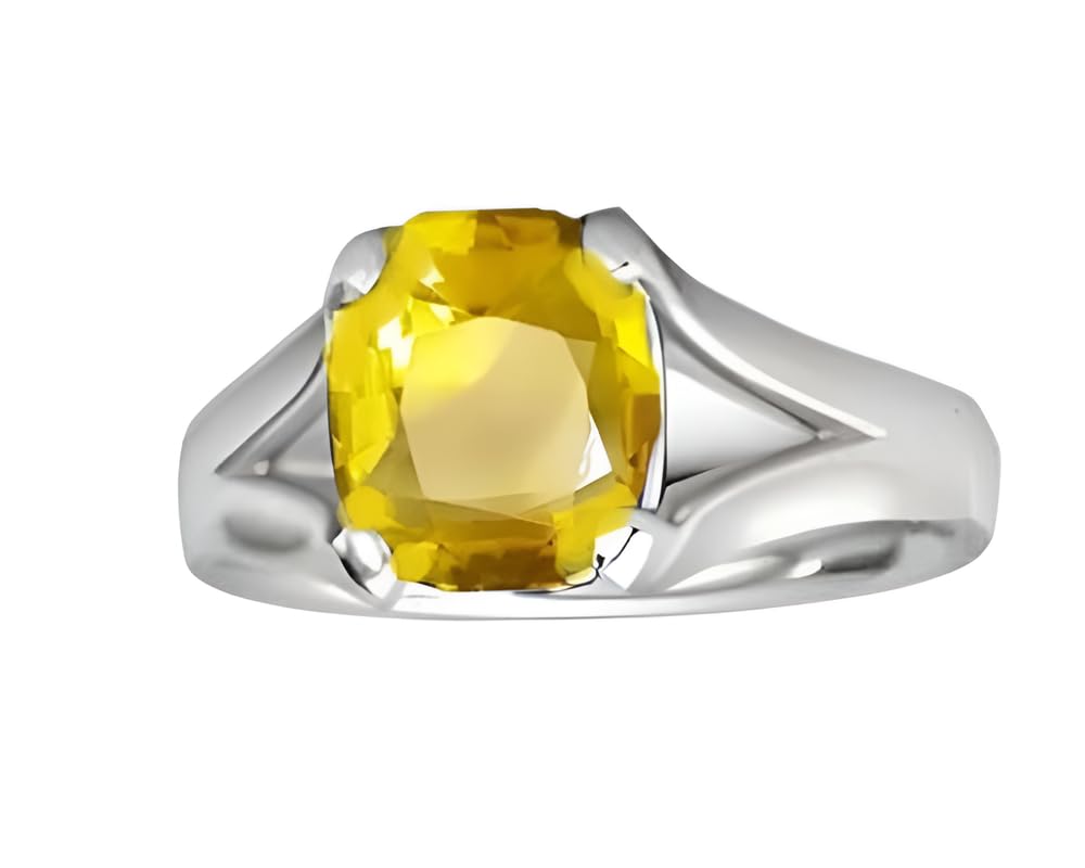 Ptm 925 Sterling Silver Yellow Sapphire (Pukhraj) 4.25 Ratti or 4 cts Astrological Gemstone (Square Shape) Bis Hallmark Ring for Men & Women (B07Z9DH78K) Amazon Price History, Amazon Price Tracker
