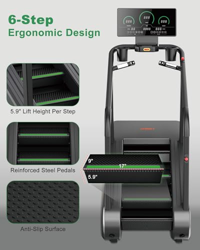 Image of GYMOST Stair Stepper Machine with LED Display, Commercial Grade Stair Climber Exercise Machine for Home & Gym with 15 Resistance Levels, Perfect for Cardio, Lower Body Workouts