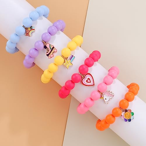 Unicorn Beaded Bracelets for Girls, Cute Rainbow Unicorn Charms Bracelets for Toddler, Girls Friendship Bracelets Jewerly Gift for Kids Girls Christmas3