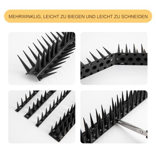 OFFO Taubenabwehr Spikes, Taubenschreck für Balkon, Vogelabwehr SpikesTauben Abschreckung Vogel oder Tiere Weg zu halten, Zaun Spikes der Vogelabwehr deckt 1,9m, schwarz