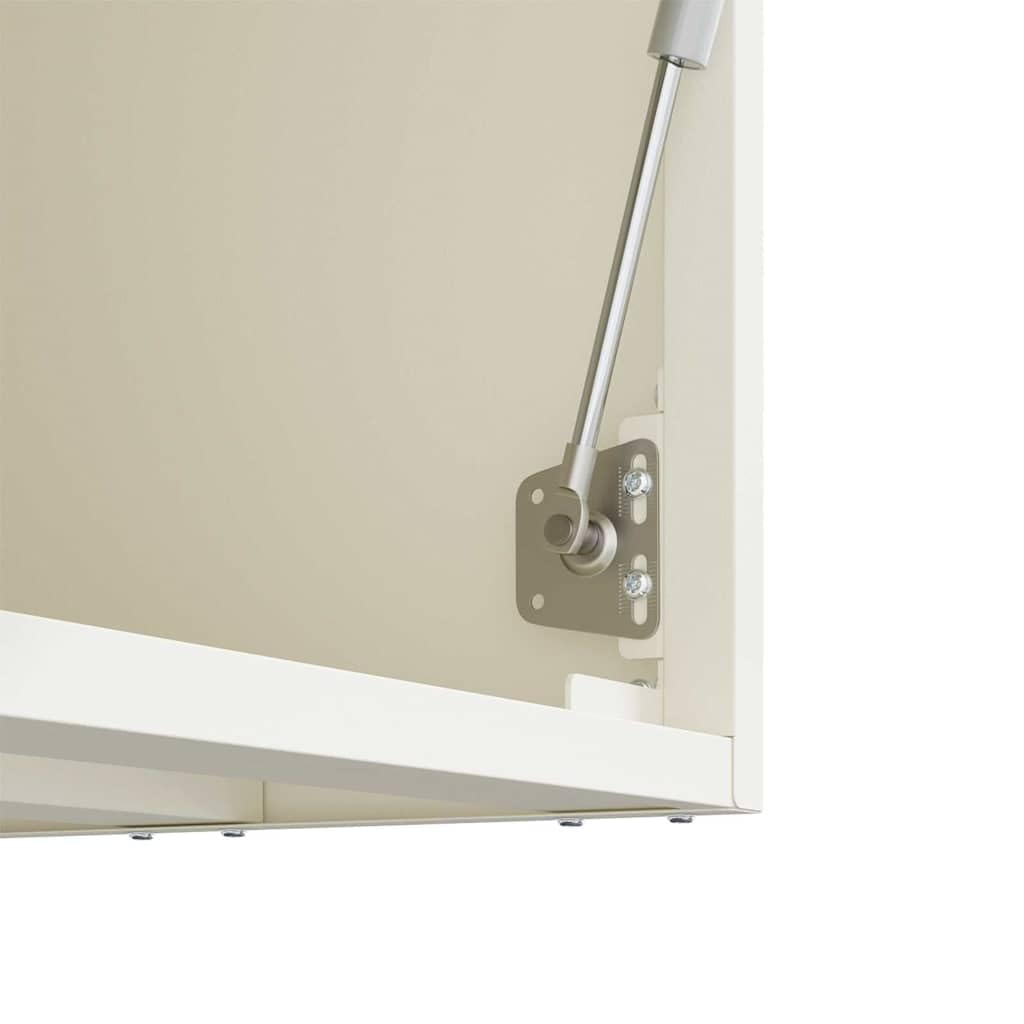 Armario de pared para garaje blanco 33 x 80 x 35 cm | Acero recubierto de polvo, bloqueable, puerta abatible, manija empotrada, montaje en pared