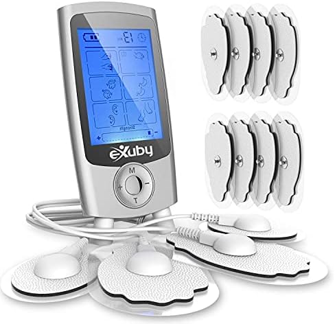 eXuby Tens Unit Machine w/ 30 Reusable Palm Pads - Relieve Pain & Promote Recovery - 16 Unique Modes for Different Muscles - Powerful, Compact, Easy to Use with 10-Hour Battery Life – FDA Registered
