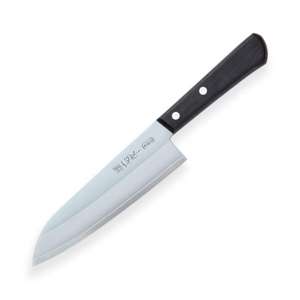 Miyabi Issin Kanetsugu Santoku Messer & Japanischer Stahl AUS-8 & Hoher Kohlenstoff Stahl & Ergonomischer Rosen-Holz Griff, Klinge 170 mm