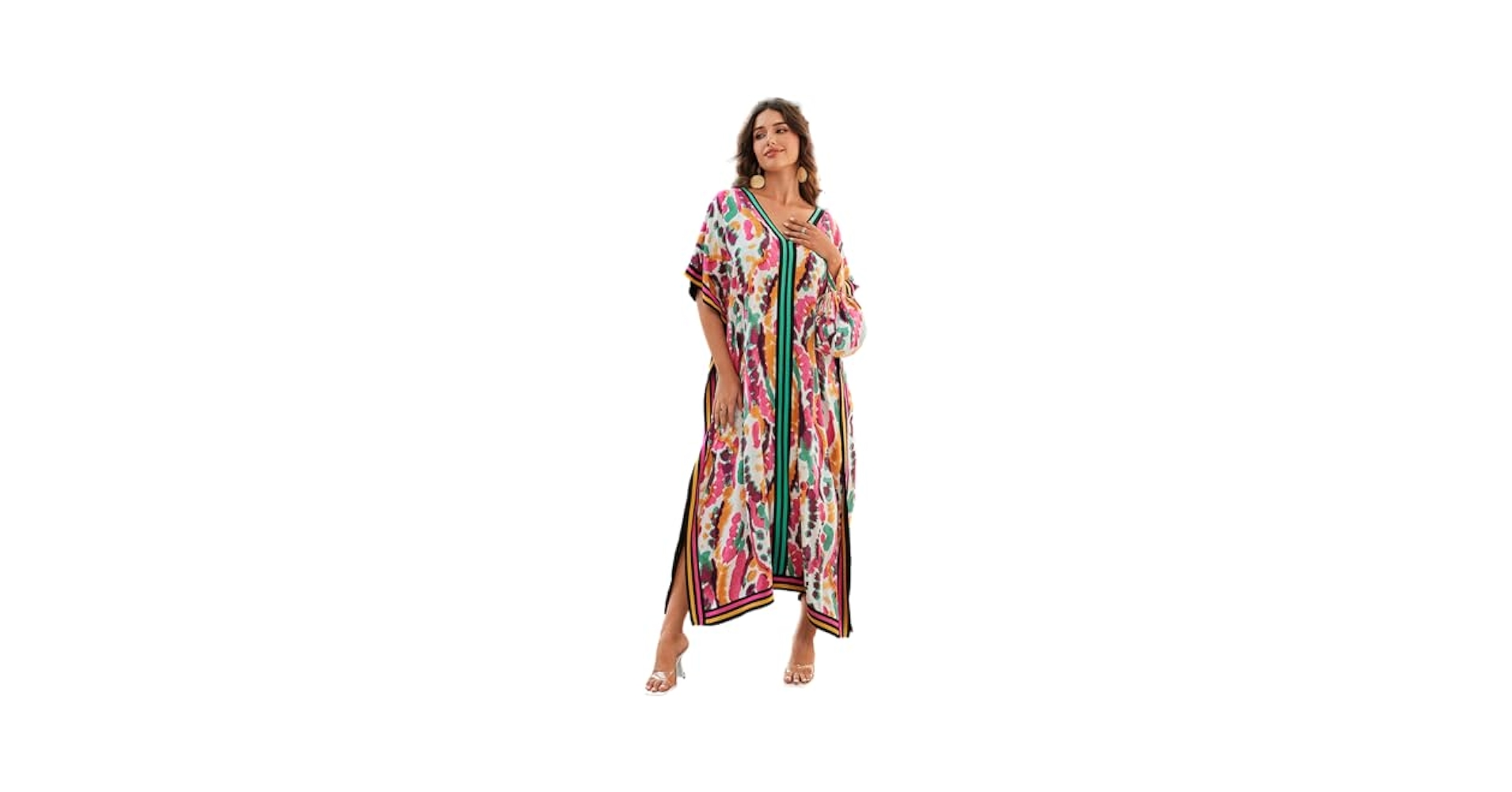 ワンピース Muguet printed Romantic Dress LOUSEA Women's Leopard Print Mumu Dress with Pockets Short