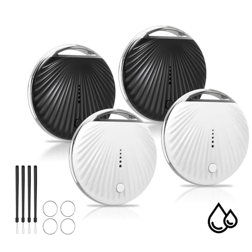 Air Tracker Tags-4 Pack [MFi Certified] Smart Tag Pet Bluetooth Tracker for Apple Find My IP68 Waterproof Replaceable Battery Key Finder and Item Locator for Keys Luggage Pets Wallet (iOS Only)